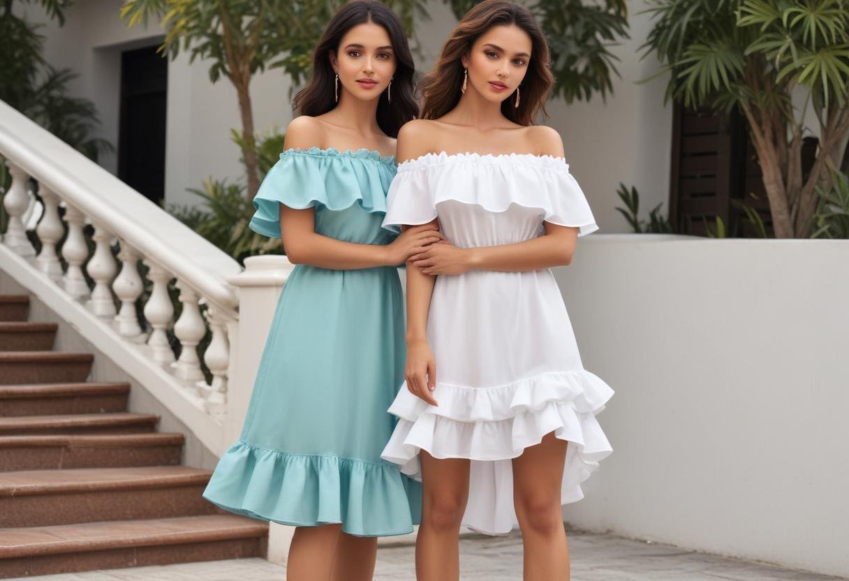 02.The offshoulder ruffle dress is a need for a sexy