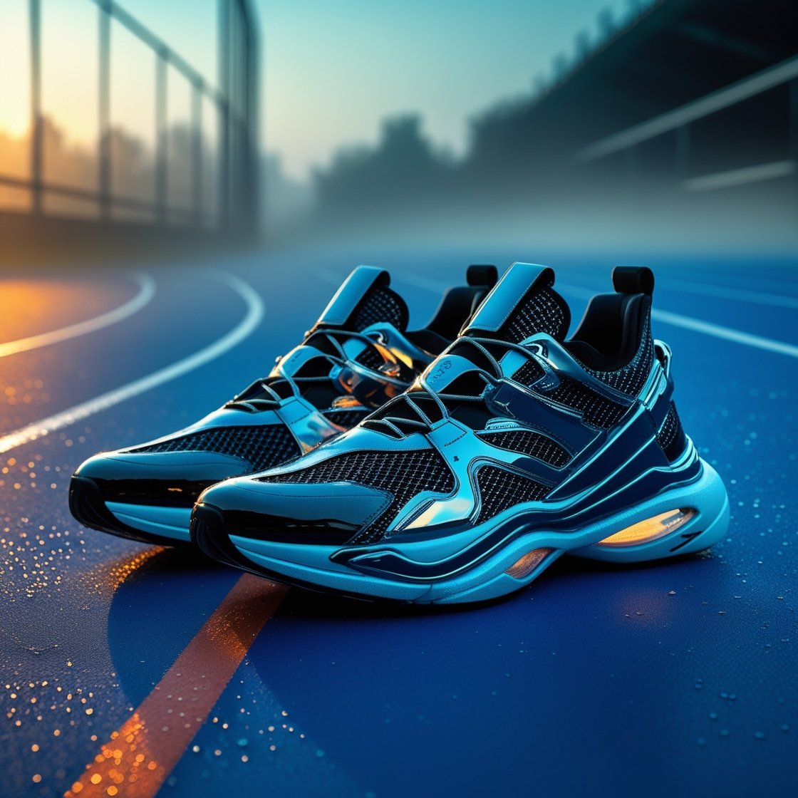 Close-up of tech-fused trainers featuring sleek design and advanced technology materials, perfect for modern sneaker enthusiasts.